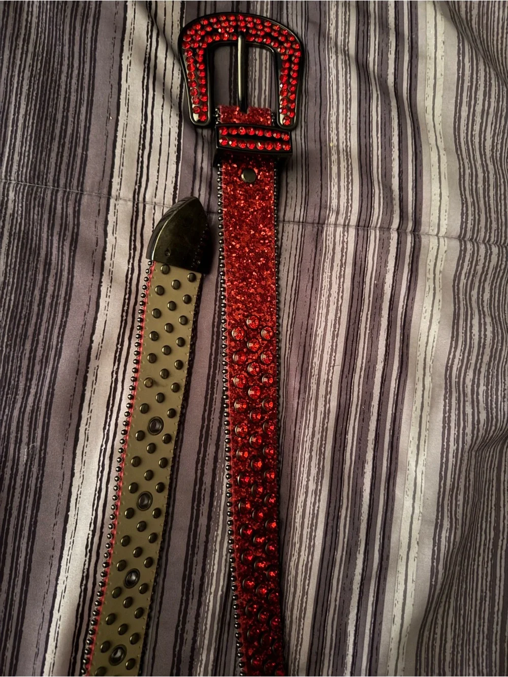 Red Crystal Embellished Men’s Belt